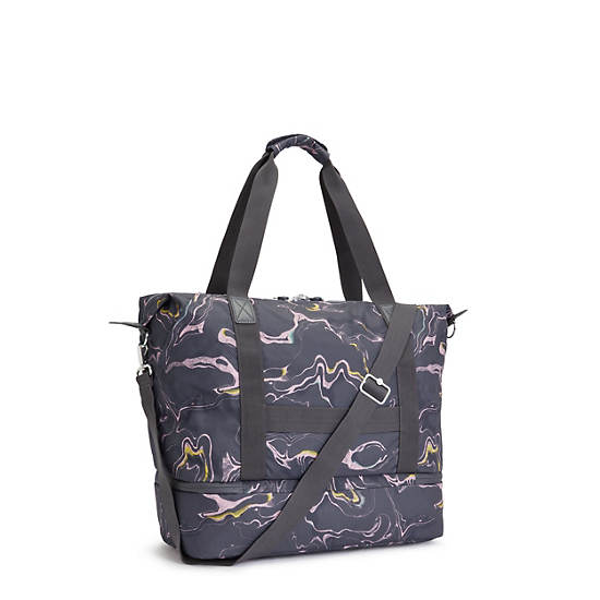 Kipling Art M Weekender Printed Tote Çanta Gri | TR 1457VR